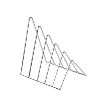 Imagem de Escritório Organizador de pastas arquivo, mesa antiderrapante, triangular, estante, suporte para livros, para escritório receitas Organizador de mesa(Silver)