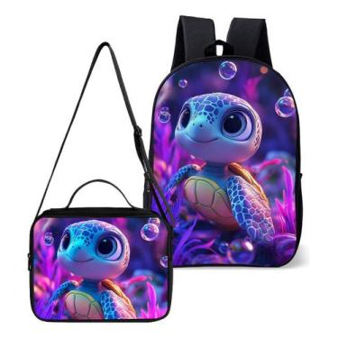 Imagem de Mochila Simples Com Lancheira Termica Kit Escolar Infantil Estampa Cor