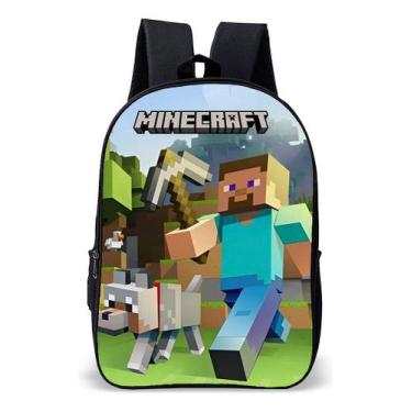 Imagem de Mochila Infantil Escolar Simples Lançamento Jogo Game Craft Lançamento