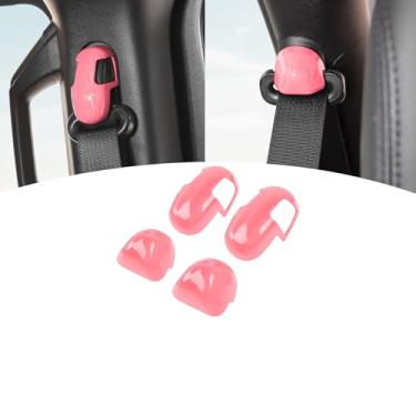 Imagem de PDKLIN Capa de acabamento de cinto de segurança rosa para Jeep Wrangler JL JLU 2018+ para Gladiator JT 2020-Present ABS Acessórios interiores 4 peças