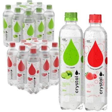 Imagem de Kit 24 Água com Gás Crystal 510ml | Sabores Limão e Frutas Vermelhas | Água Mineral Gaseificada Saborizada | Sem Açúcar, Zero Calorias