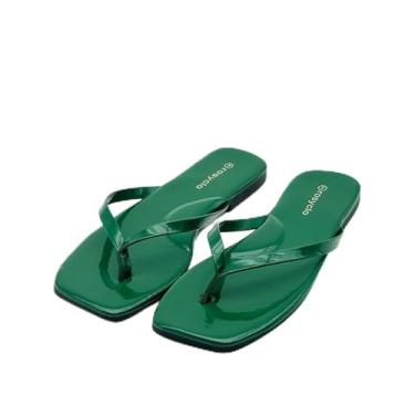 Imagem de Chinelo feminino, bico quadrado, espuma viscoelástica, suporte de arco, sandálias femininas de verão 2026, tendência de couro vegano, leve, macio, confortável, nuvem, chinelos femininos para praia