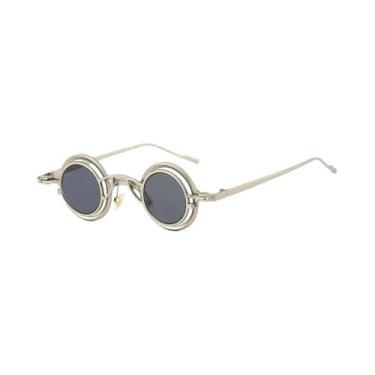Imagem de Óculos De Sol Redondos Unissex UV400 Estilo Hip-hop Steampunk Para Mul