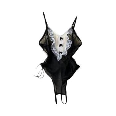 Imagem de Macacão Cosplay Sexy De Coelhinha Vermelho Sem Costas Com Cadarço E Ci