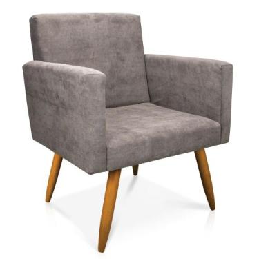 Imagem de Poltrona Larissa LB17 Pés Palito Castanho - D'Rossi - DRossi