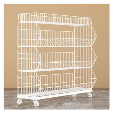 Imagem de Carrinho organizador de lanches de 4/5 níveis, suporte móvel de exibição de doces para bebidas, batatas fritas, frutas e legumes, rack de exibição de varejo para supermercado e casa, grande 90 cm