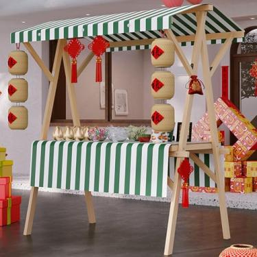 Imagem de Carrinho de comida portátil com rodas - Barraca de mercado versátil para cachorros-quentes, café, flores e doces - Cabine dobrável de madeira para concessão ao ar livre para rua e mercado (cor 4