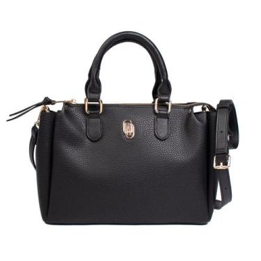 Imagem de Bolsa Feminina WJ Satchel Média Compartimentos Preto, Preto, Único