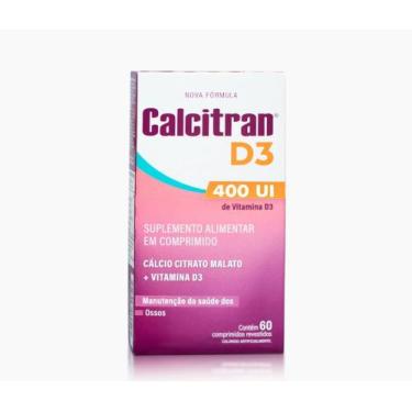 Imagem de Calcitran D3 400UI 60 Comprimidos - Cálcio Citrato Malato com Vitamina