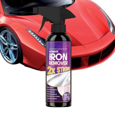 Imagem de Removedor de ferrugem para carro, spray removedor de ferro - remoção de manchas 120 ml limpador multiuso detalhamento para paquímetros Rv barco pintura rodas exterior pneus motocicleta