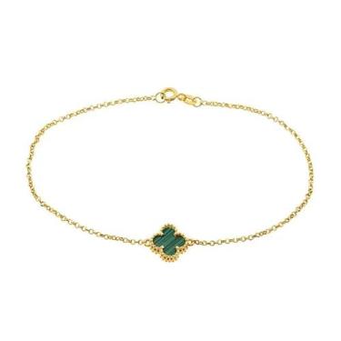 Imagem de Pulseira ouro 18k com Pingente Trevo 8mm - Elegancy