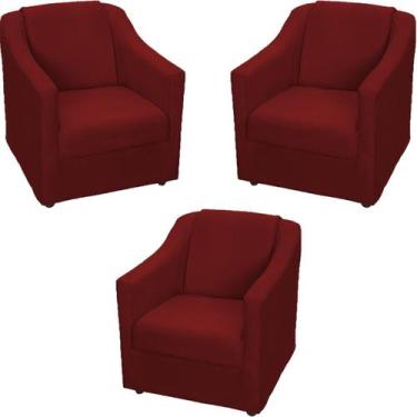 Imagem de Kit 3 Poltronas Decorativas Para Sala Recepção Manicure Escritório Con