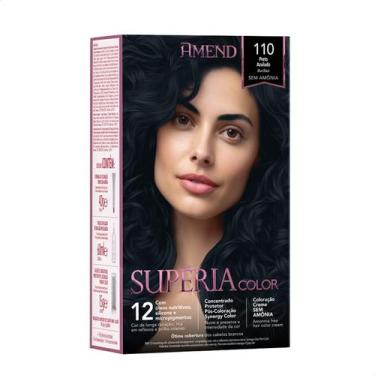 Imagem de Tinta de Cabelo Amend Superia Color 110 Preto Azulado Sem Amônia