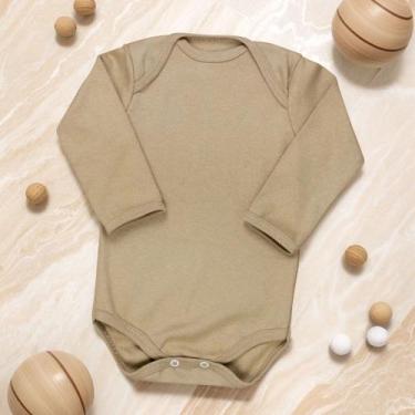 Imagem de Body Manga Longa Suedine Básico Caqui - Conforto para Seu Bebê - Era U
