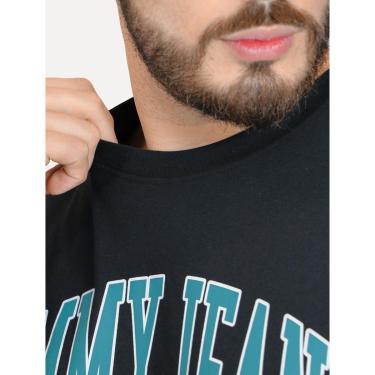 Imagem de Camiseta Tommy Jeans Masculina Regular Varsity Arc Preta-Masculino