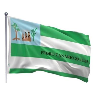 Imagem de Bandeira do Município de Pedro Canário ES Dupla Face Estampada Tamanho