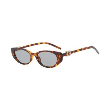 Imagem de Óculos De Sol Femininos Estilo Gato Vintage Oval UV400 Marca Designer 
