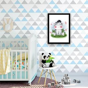 Imagem de Quadro Decorativo Infantil Estilo Aquarela Zebrinha 34x23cm