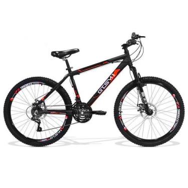 Imagem de Bicicleta 26 GTS M1 Freio a Disco 21v Suspensão Walk New, Preto, Verme