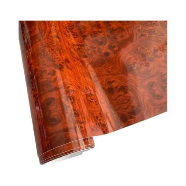 Imagem de Filme Vinílico Com Acabamento Em Madeira Brilhante, Adesivo Com Libera