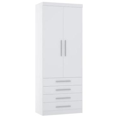 Imagem de Guarda Roupa Modulado 90cm 2 Portas 4 Gavetas Taiga Branco L01 - Mpozenato