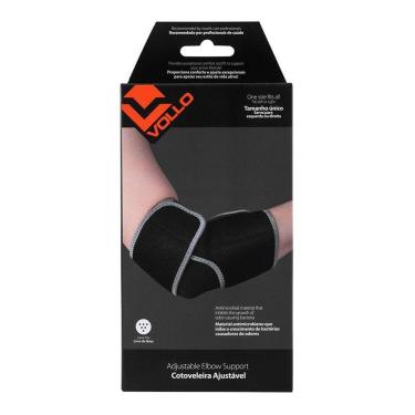 Imagem de Cotoveleira Ajustável em Neoprene Esquerdo/Direito - Tamanho Único Preto - Vollo-Masculino