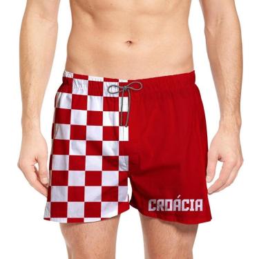 Imagem de Short Masculino Estampado Croácia Copa Verão Academia Treino-Masculino