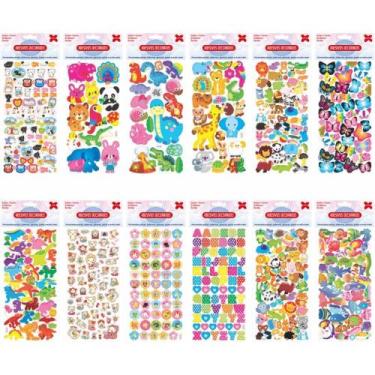 Imagem de Adesivos Decorados 10X24CM Animais Cartela Sortida - Pacote com 24 Uni