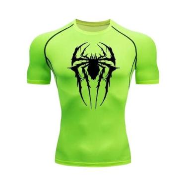 Imagem de Camiseta De Compressão Masculina Com Estampa De Aranha De Secagem Rápi