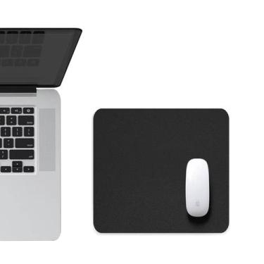 Imagem de Kit 3 Mouse Pad 20x20cm Desk Pad Pequeno Quadrado Preto Slim Impermeáv