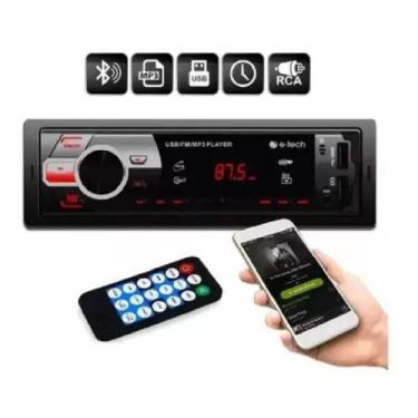 Imagem de Som Automotivo Radio MP3 Light Bluetooth, 2 Usb, Cartão SD Card Etech