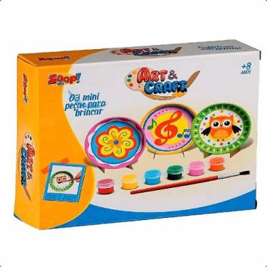 Imagem de Conjunto Pratos de Cerâmica p/ Pintura Art & Craft - 6 Cores - Zoop To
