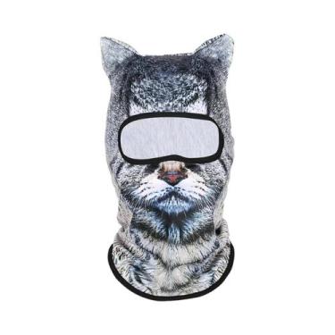Imagem de Máscara Balaclava 3D Com Rosto De Gato Para Motocicleta, Motocross, Es