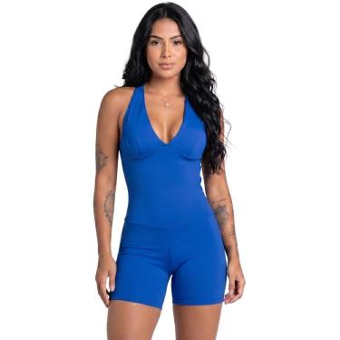 Imagem de Macaquinho Com Bojo Suplex Liso Vekyo Roupa Para Academia Treino Moda Fitness Feminina...