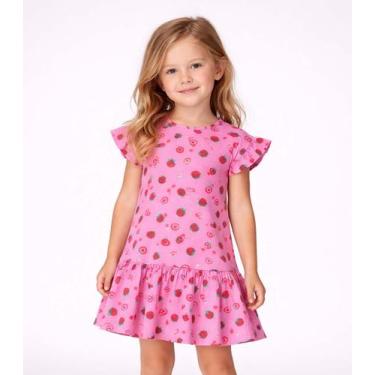 Imagem de Vestido Infantil Estampado E Franzidos Select Vermelho, 10, Vermelho
