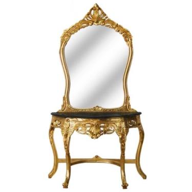 Imagem de Aparador Com Espelho Hall Luiz Felipe Classico Madeira Luxo - luxdecor