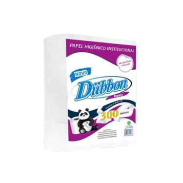 Imagem de Papel Higiênico Rolão Branco Reciclado folha simples Dubbon com 8 rolo