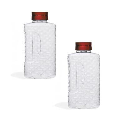 Imagem de Kit 2 Jarra Garrafa de Geladeira Tampa Cascata 1,95L Plástico Livre de Bpa para Bebidas Vinho