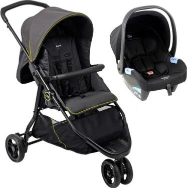 Imagem de Carrinho de Bebe com Bebe Conforto Preto Burigotto CR3 22 Gray Neon
