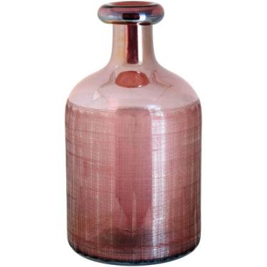 Imagem de Garrafa Benji Home&Co 32x18cm Vidro Rosa Enfeite Decoração para Sala M