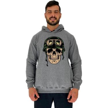 Imagem de Blusa Moletom MXD Conceito Tradicional Com Touca Caveira Militar Masculina-Masculino
