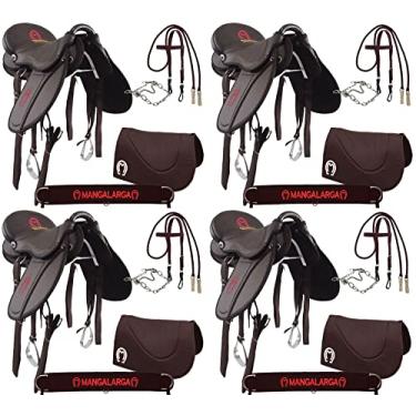 Imagem de Combo 4 Selas Ecológicas Mangalarga Soft Marrom Kit Completo
