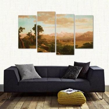 Imagem de Quadro Decorativo Paisagem Mosaico Em Tecido 4 Peças 1