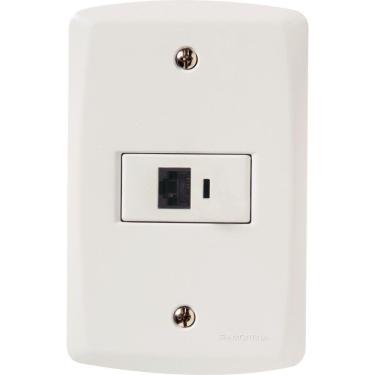 Imagem de Conjunto 4x2 com 1 Tomada Telefone RJ11 Tramontina Lux2 Branco Tramontina