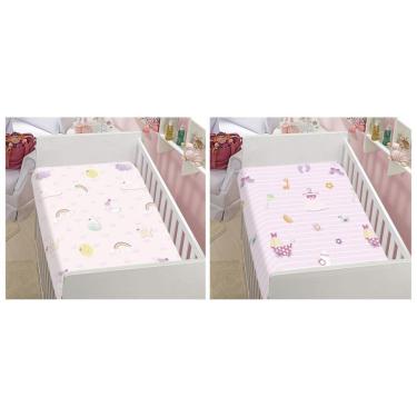 Imagem de Kit 2 Mantas Bebê Menina Dyuri Não Alérgico Jolitex