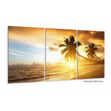 Imagem de Quadros Decorativos Praia Sol Coqueiro 60x120 em Tecido