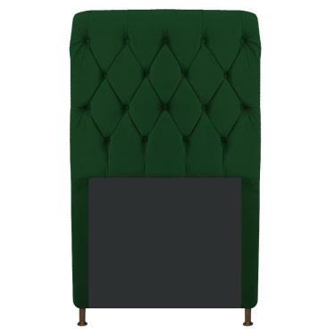 Imagem de Cabeceira Cristal 90 Cm Solteiro Com Capitonê Suede Verde