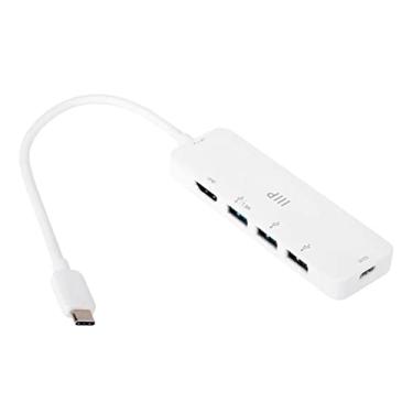 Imagem de Monoprice Adaptador USB-C 5 em 1 com Hub USB, 4K HDMI e Carregamento Rápido, 100W PD 3.0, para MacBook Air e mais