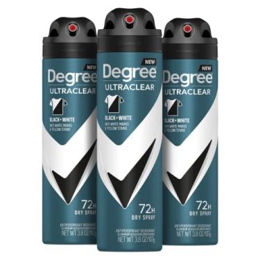 Imagem de Degree Desodorante masculino antitranspirante spray seco preto + branco protege contra manchas de desodorante, antitranspirante para homens com tecnologia MotionSense, 107 g (pacote com 3)