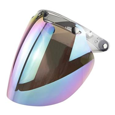 Imagem de Qudai Viseira de capacete de face aberta Capacete de motocicleta Lente bolha 3-snap Bubble Wind Shield Visor